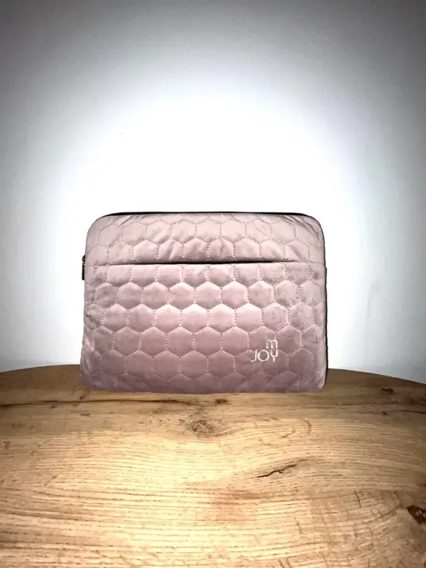 etui welurowe na laptop 15.6" pudrowy róż