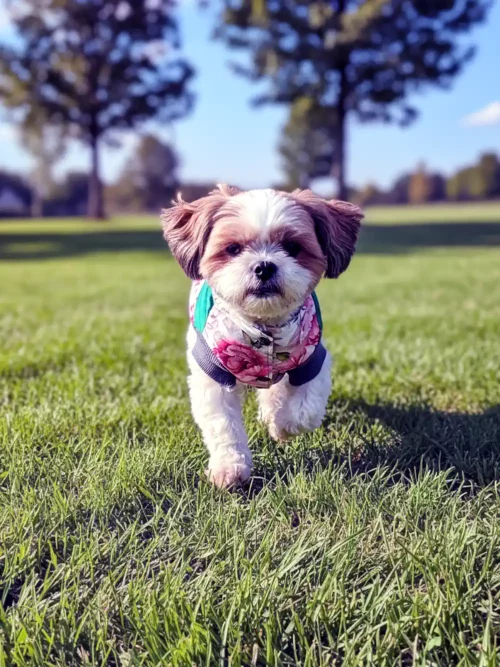 kurtka softshell dla psa bez kaptura floral vintage