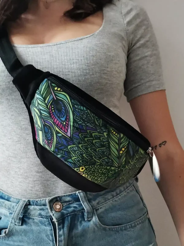 mała nerka welurowa "liściasta dżungla mini"