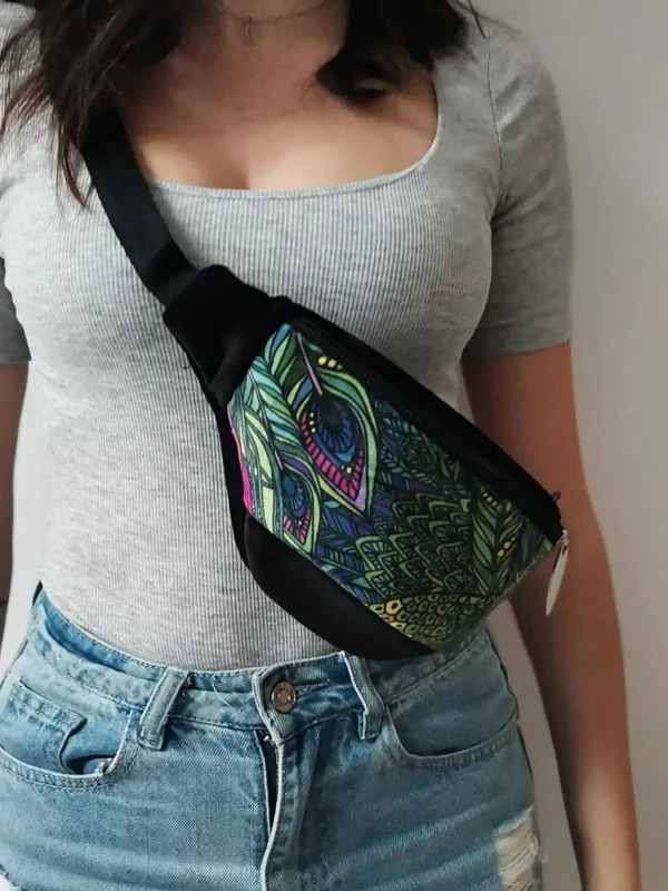 mała nerka welurowa "liściasta dżungla mini"