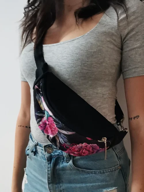 mała nerka welurowa "peonia nocy mini"