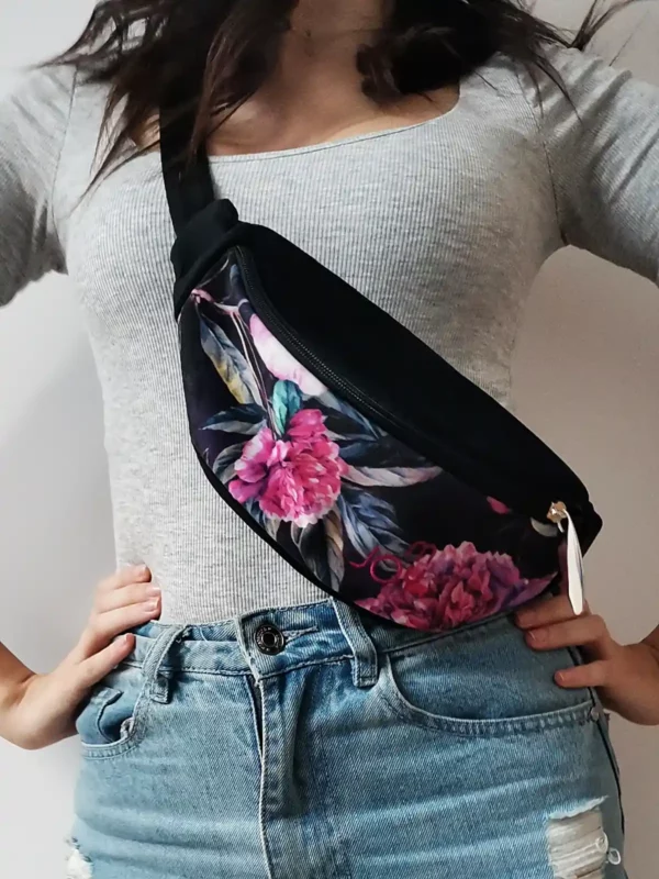 mała nerka welurowa "peonia nocy mini"