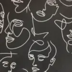 nerka damska line art czarna