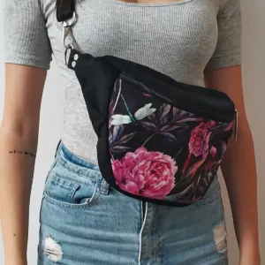 nerka welurowa "peonia nocy" | floral elegance