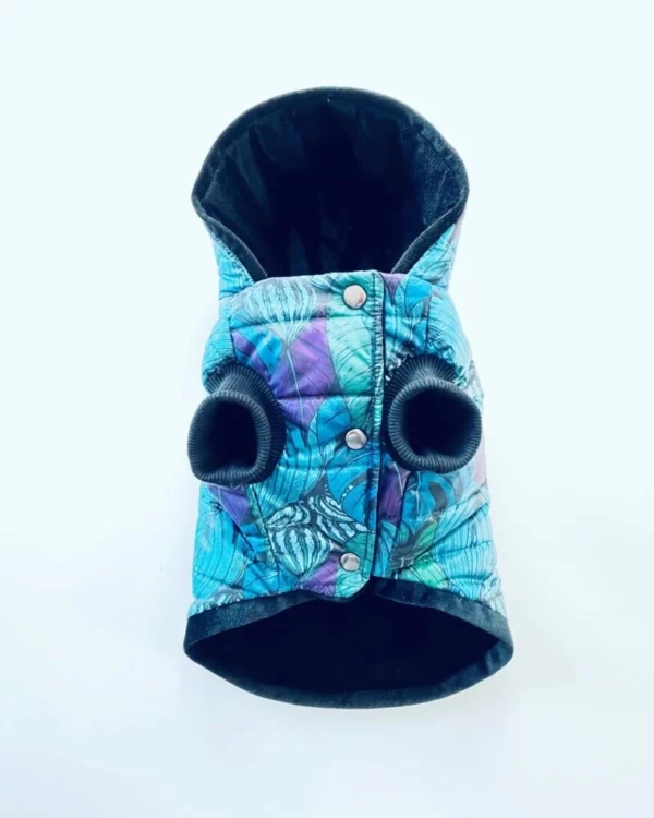 petjoy kurtka pikowana z kapturem blue leafs petjoy kurtka pikowana z kapturem blue leafs